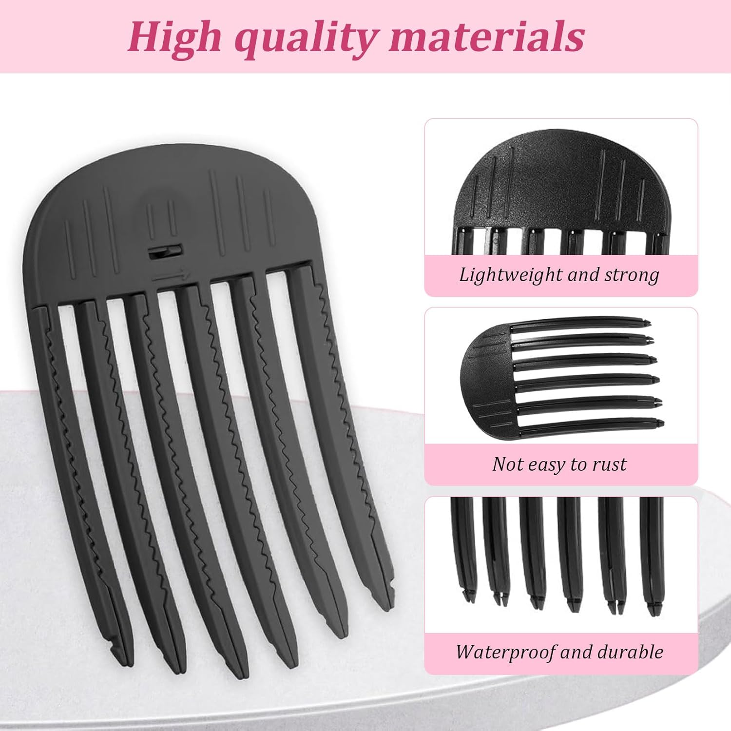 Pack of 2 Volume Clips Hair, Volume Hair Clips, Volume Hair Clips for Hairline, Hair Root Lifting Clips for Men Women Fluffy Bangs Hairstyle (Black) image number 3