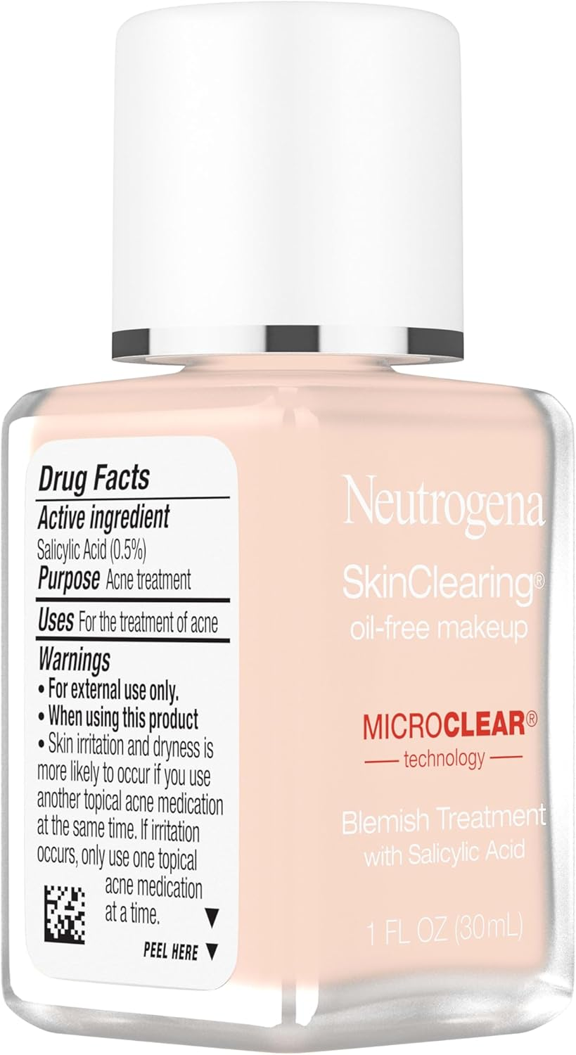 Neutrogena Skinclearing Makeup, 20 Natural Ivory, 1 Fl. Oz. - 020 Natural Ivory image number 6