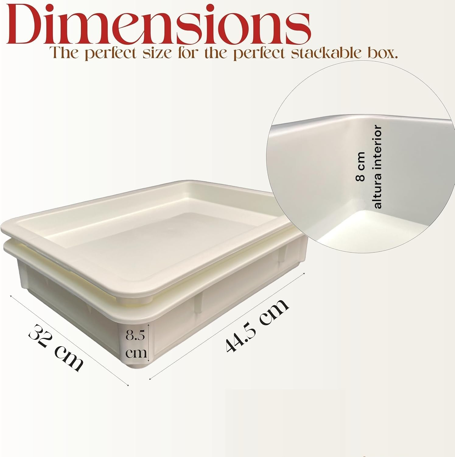 NIVMOWN【2 PACK】BPA Free Plastic Dough Proofing Box | Pizza Proofing Box, Bread Proofing Box | Stackable, with Covers, with Lid | Premium Quality (44.5 Cm* 32 * 8.5 Cm) image number 5