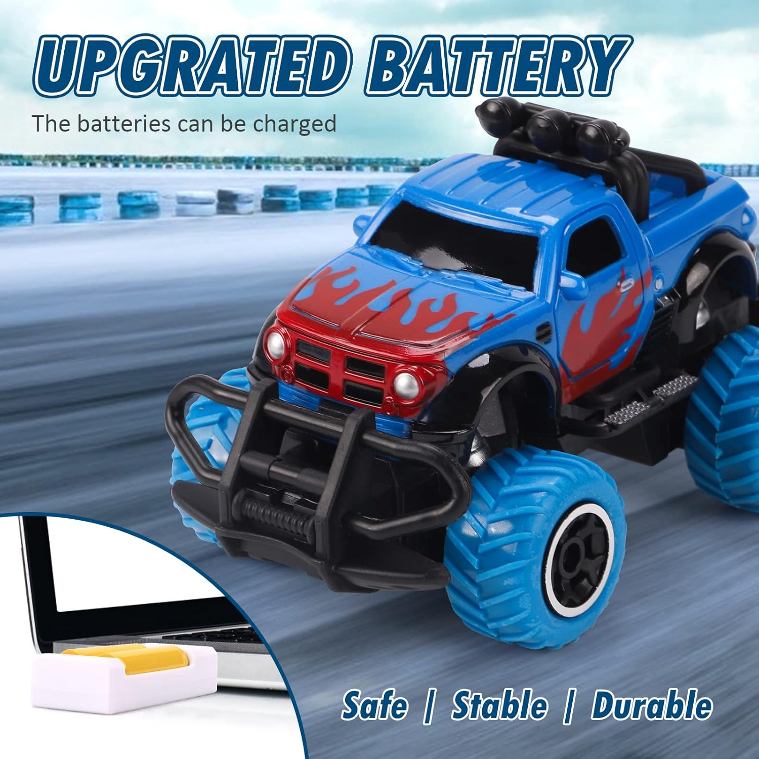 REMOKING Remote Control Car Toys for 3-6 Year Old Boys Girls, 1:43 Scale Mini RC Car with Recharged Battery,Toddler Toys Truck Birthday Gifts for Kids Age 3+ image number 3