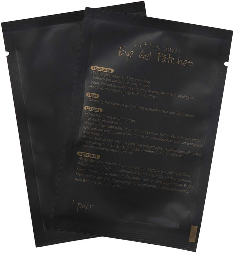 100 Pairs Eye Gel Pads, Lint Free under Eye Patches for Eyelash Extensions, Premium Eye Mask Beauty Tool Kit, Black-1 image number 2
