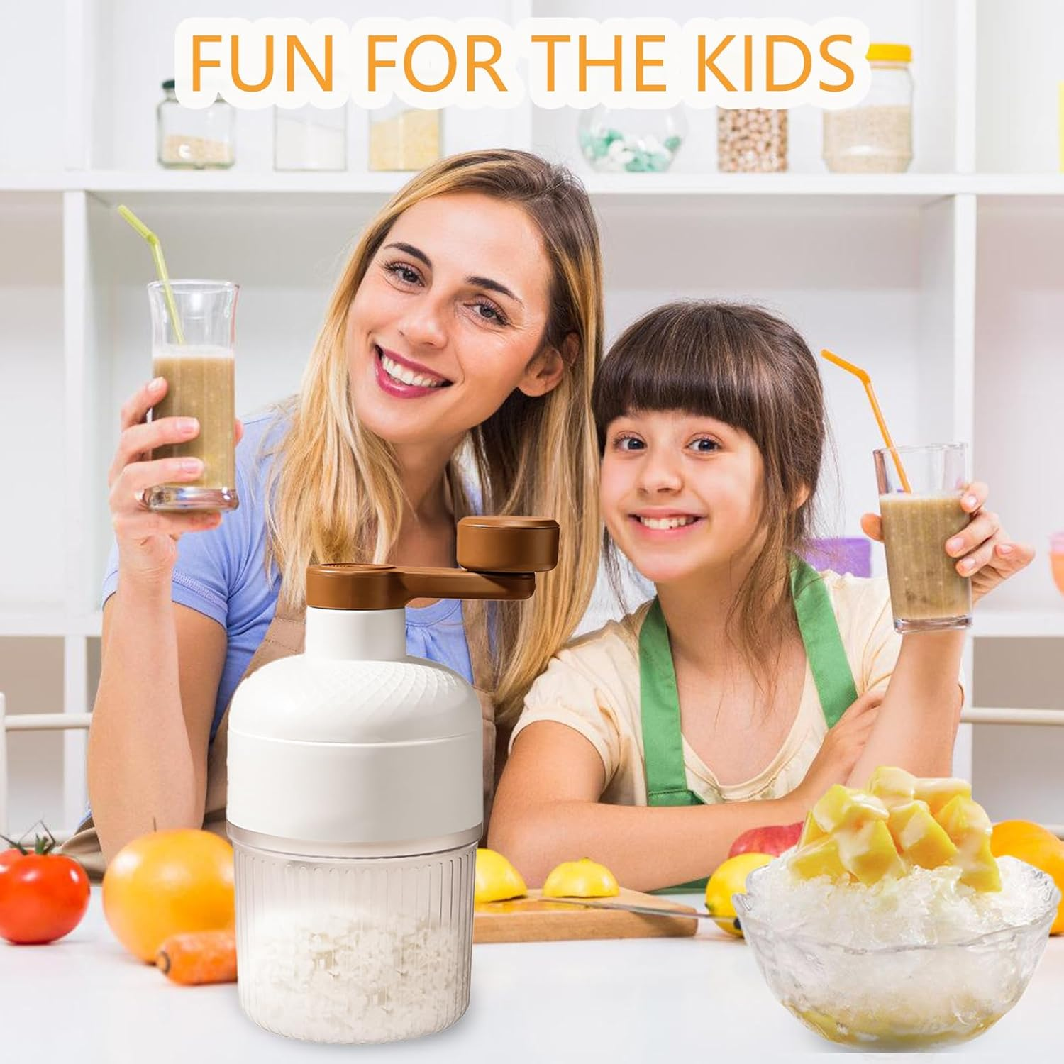 Manual Ice Shaver &ndash; High-Efficiency, No-Electric Ice Crusher & Snow Cone Maker with 2 Ice Trays, Ideal for Camping & Home Use image number 4