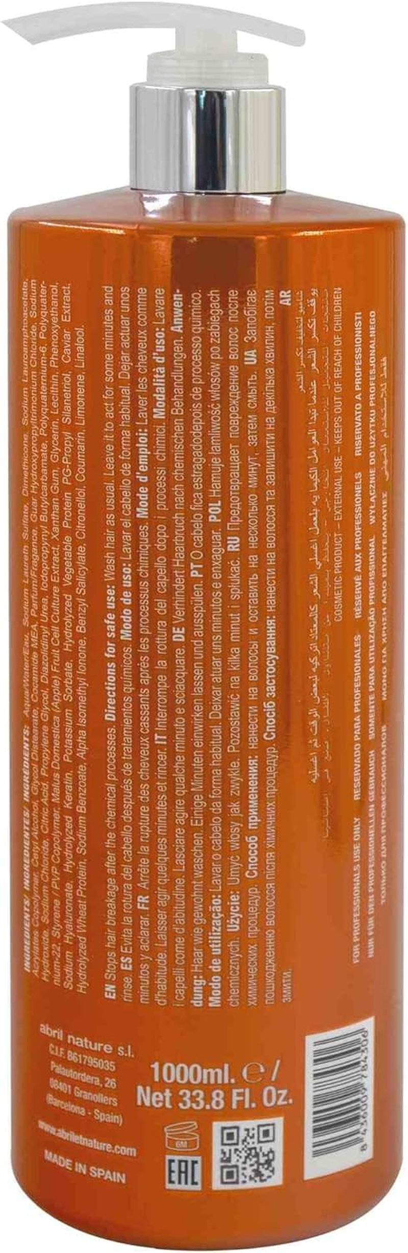 Abril Et Nature - Nature Plex, STOP Breakage - Preventive, Protective, and Repairing Shampoo - for Highly Treated or Damaged Hair - Professional Breakage Protection Treatment - 1000 Ml image number 4