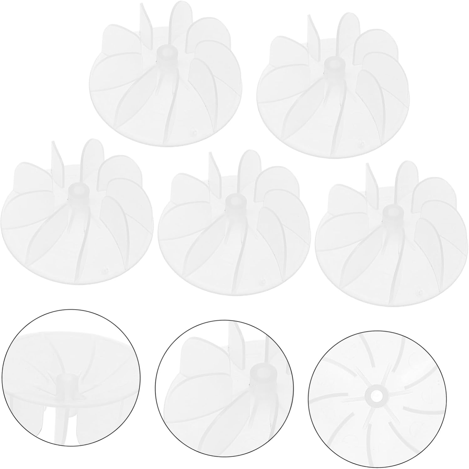 Hair Dryer Fan Blades Replacement Parts 5Pcs Heavy Duty Plastic Fans for Salon and Home Use Compatible Hair Dryer Repair Accessories