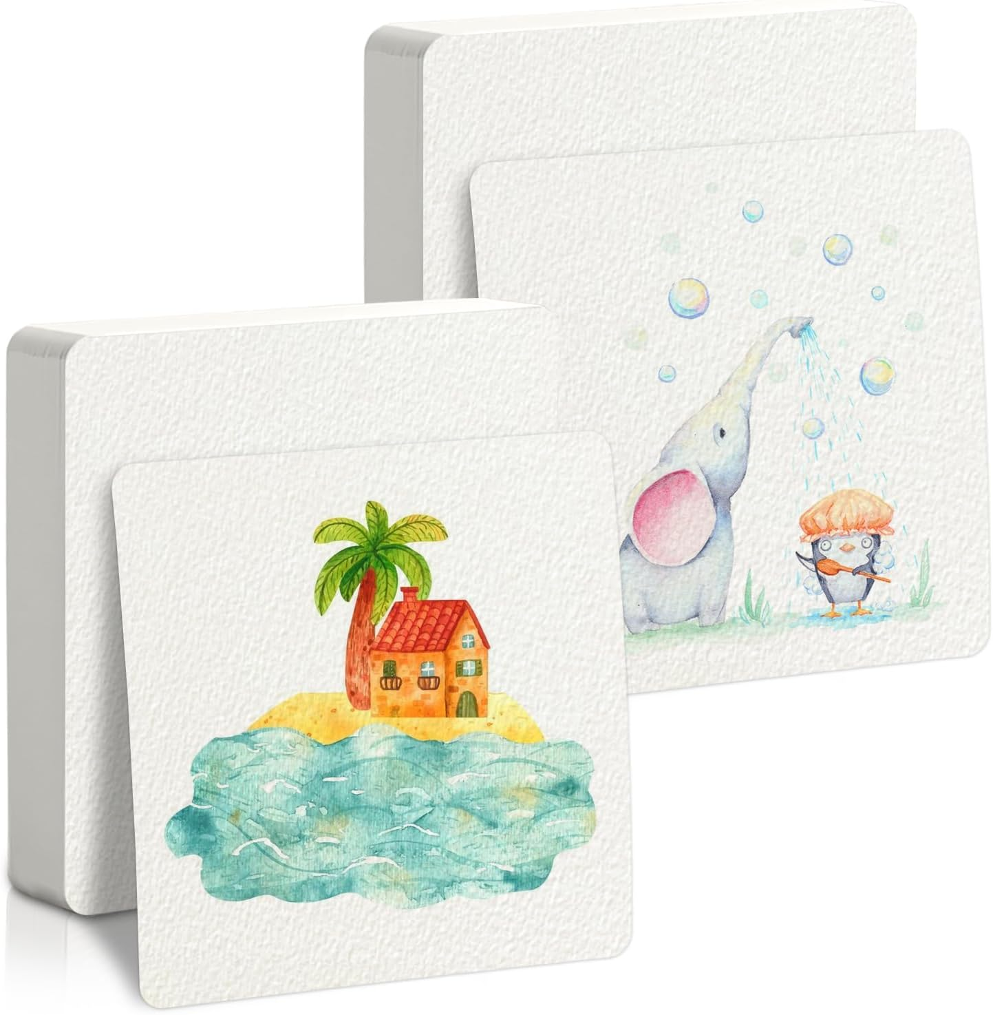 Watercolor Paper, 100 Pcs Watercolor Paper Pad, Watercolor Paper Bulk for Students, Adults, Artists, Sketch Painting (3.9 X 3.9 Inch) image number 6