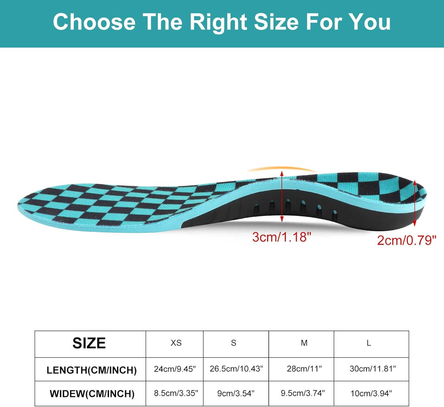 Arch Support Insoles for Men and Women, Insoles for Flat Feet, Orthotic Insole for Flat Feet and Arch Pain(Xs(Eu 37-39),Blue) image number 5