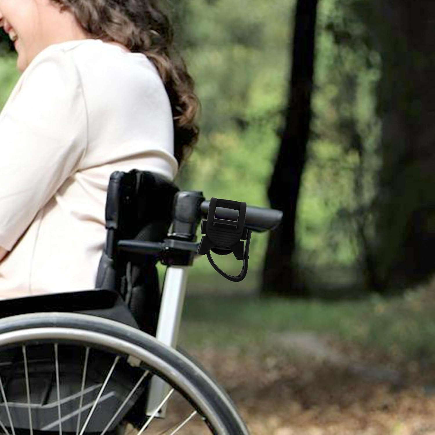 CLISPEED 2Pcs Wheelchair Cane Holder Bracket Crutch Rack Attachment for Mobility Scooters Walkers Elderly Users Convenient Cane Storage image number 2