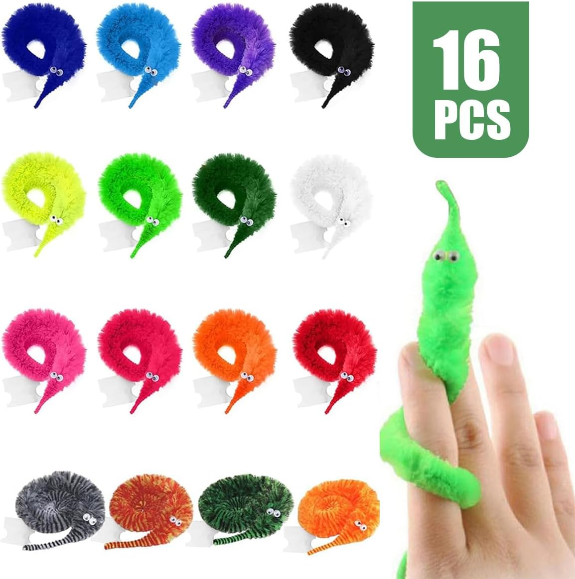 Magic Worm Toy Magic Worm Colour Invisible Twisty Caterpillar Cat Toy for Party Supplies (16 Pcs)