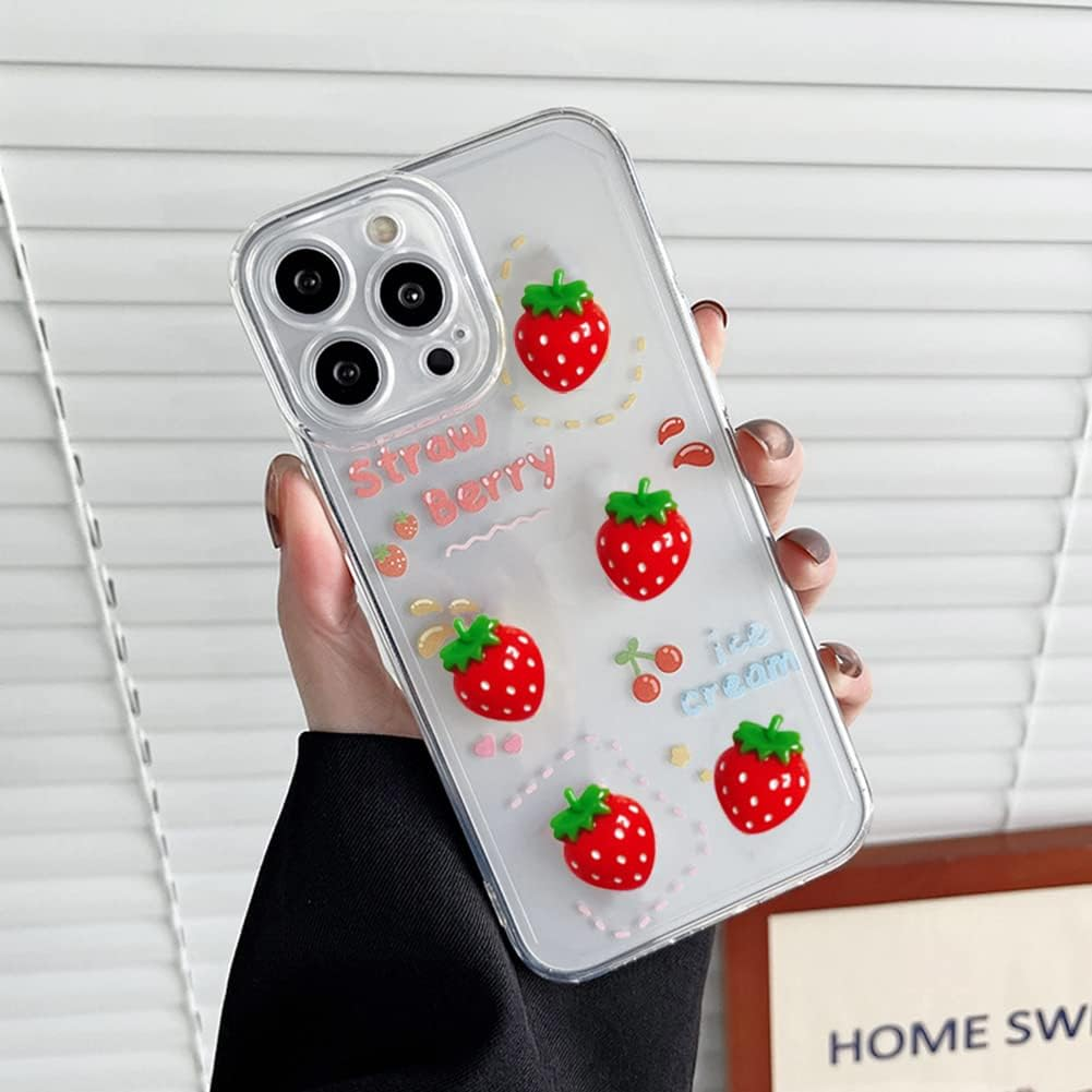 LLHDKF Rurili Mini Resin Strawberry Flat Back for Scrapbooking Embellishment DIY Craft Decors Hair Accessories 50 Pcs（A） image number 2