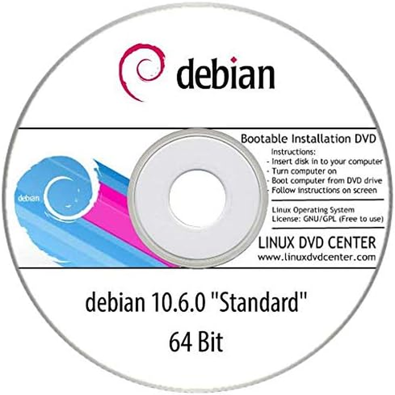 Debian 10.6 Live "Standard" (64Bit) - Bootable Linux Installation DVD