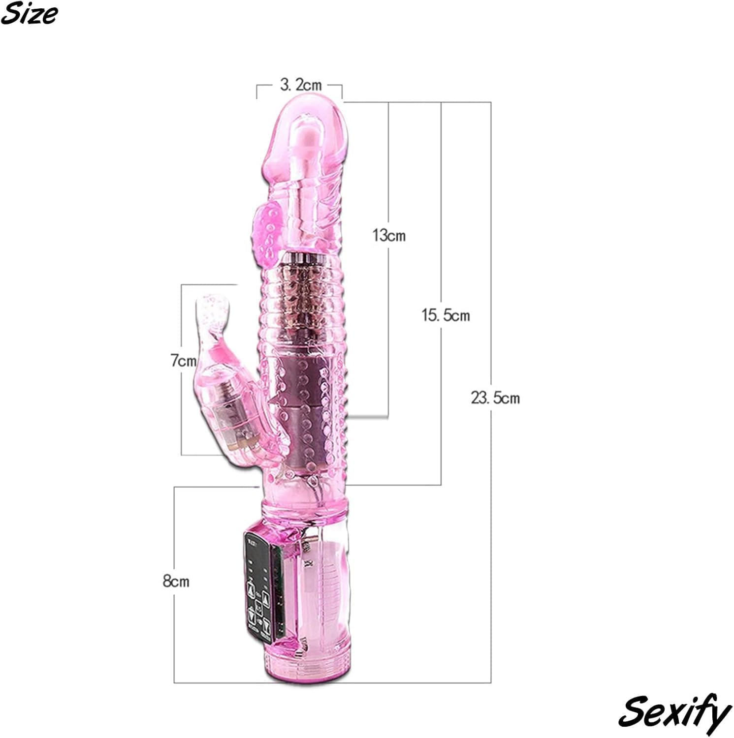 Large Rabbit Vibrator Dildo for Women with Rotating Shaft Multi Speed Vibration Dual Stimulation G Spot Clitoris Stimulator Clit Adult Sex Toy (Pink) image number 1