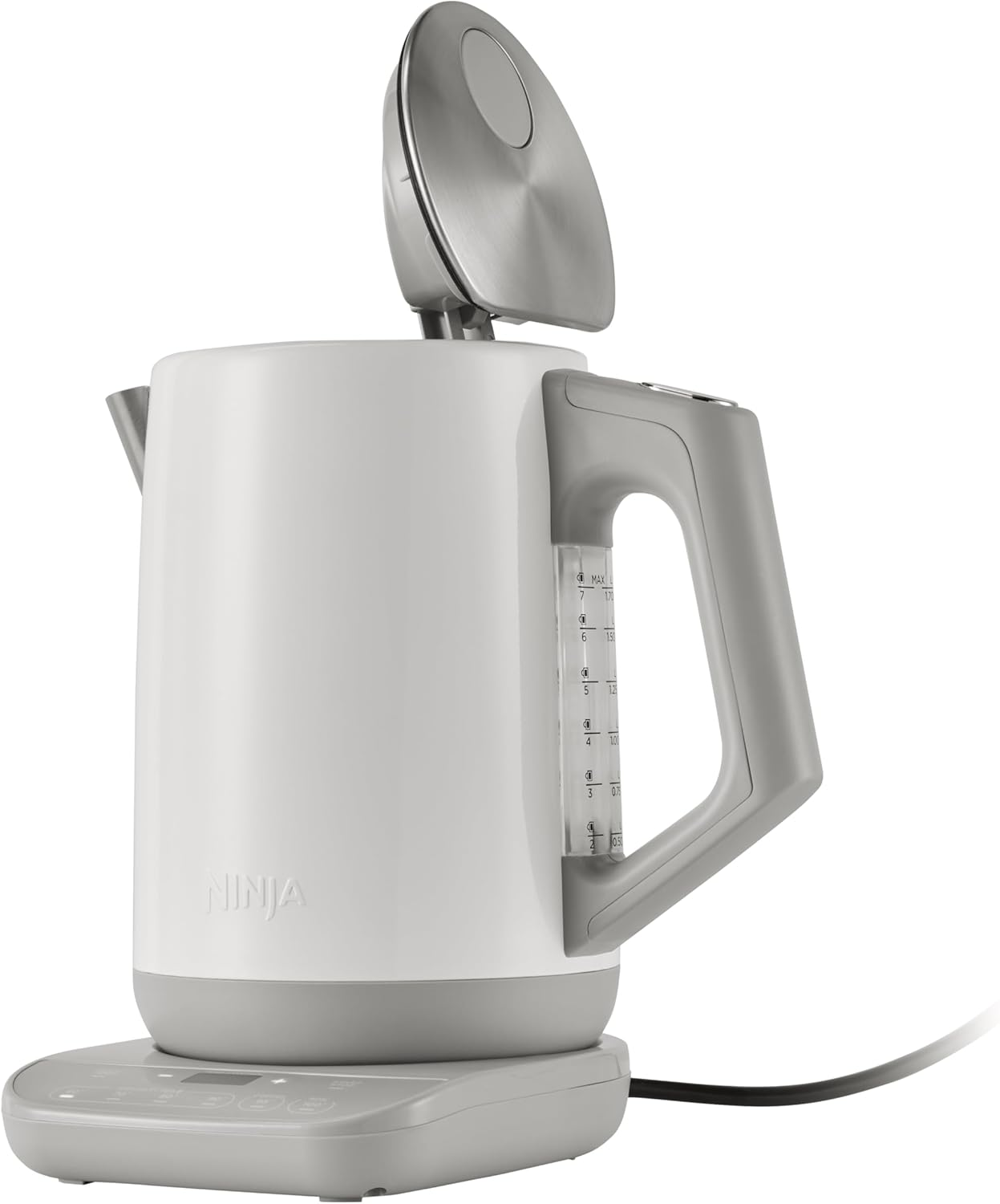 Ninja Perfect Temperature Kettle, 1.7 L, LED Display, Kettle with Pressure Boil Function and Various Temperature Settings, Matte Black KT200EU