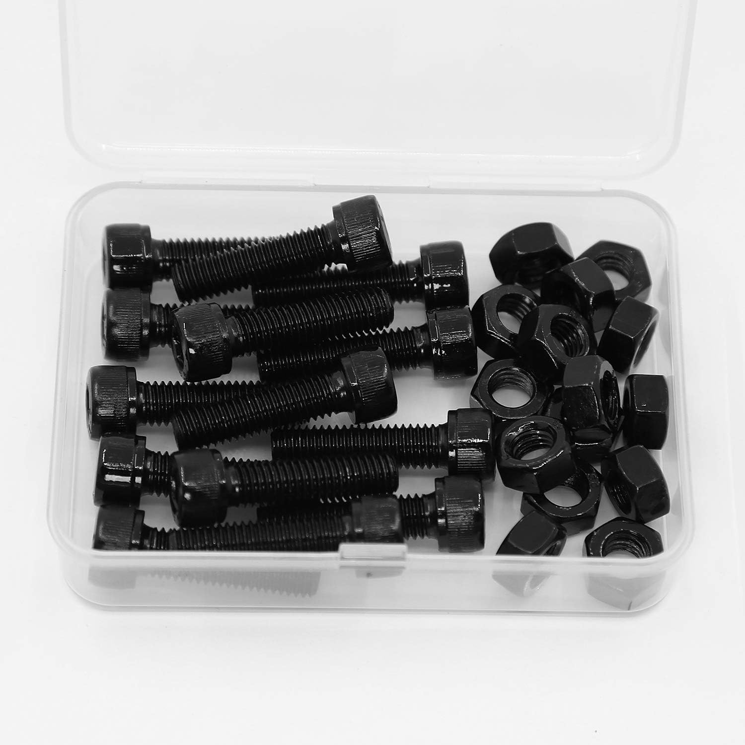 (15 Sets) M8 X 30Mm Bolts and Nuts Set Socket Head Cap Screws 12.9 Grade Alloy Steel Black Full Thread image number 5