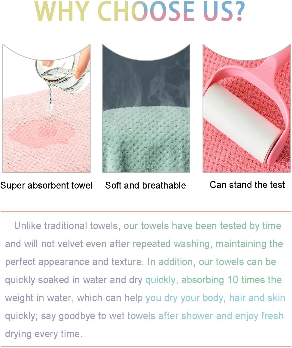 4PCS Microfiber Bath Towel Set | 27.5X55 Inches | Ultra-Soft & Absorbent | Quick-Dry Towels for Bathroom, Pool, Beach, Swim, Yoga | Everyday Use Large Towels image number 3