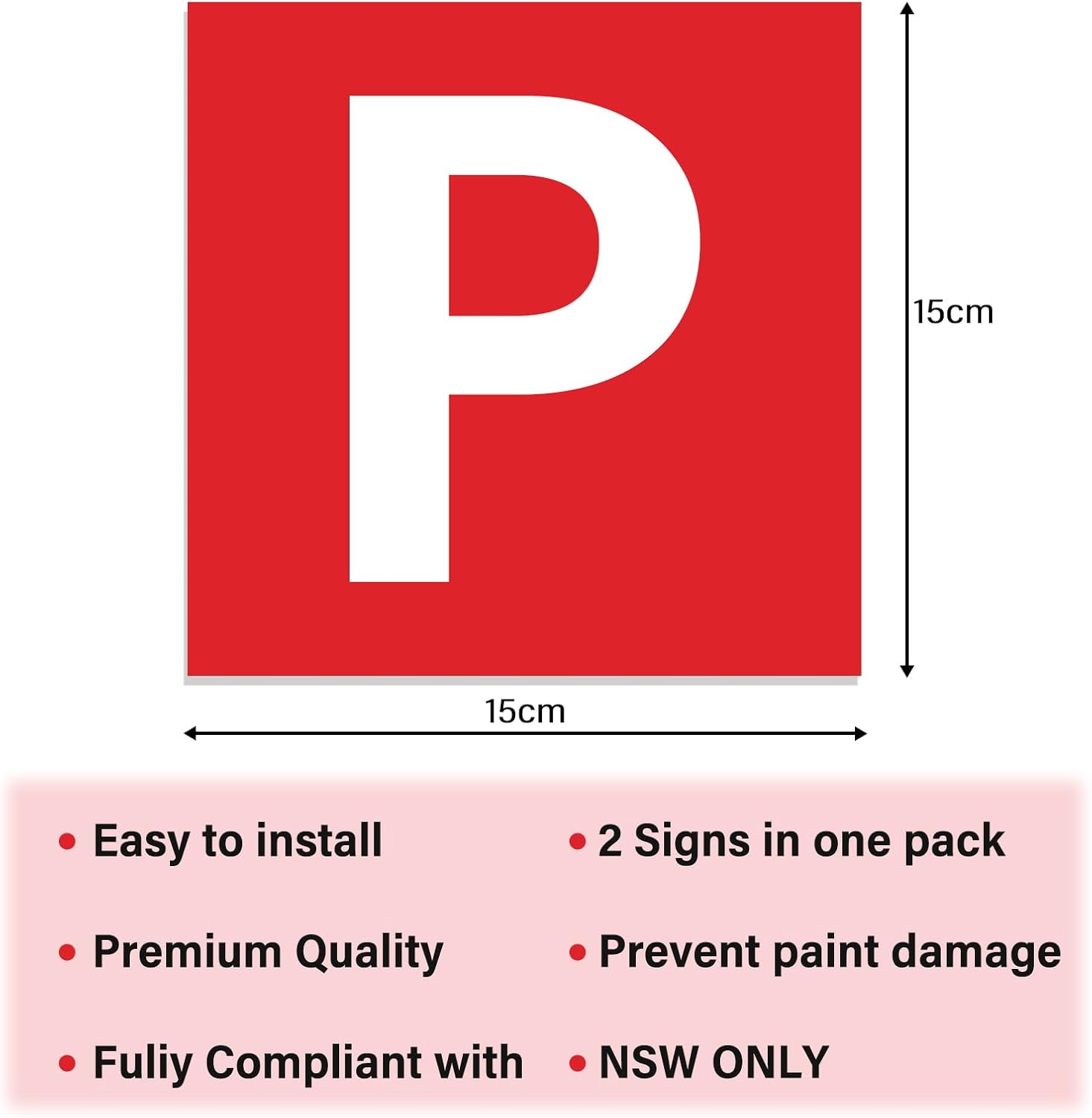 Viiotu 2 Pcs Magnetic Learner Driver Plates,Red Green P and L Plates with Magnetic for Learning Learner Driver Car Licence Australia (Red P) image number 4