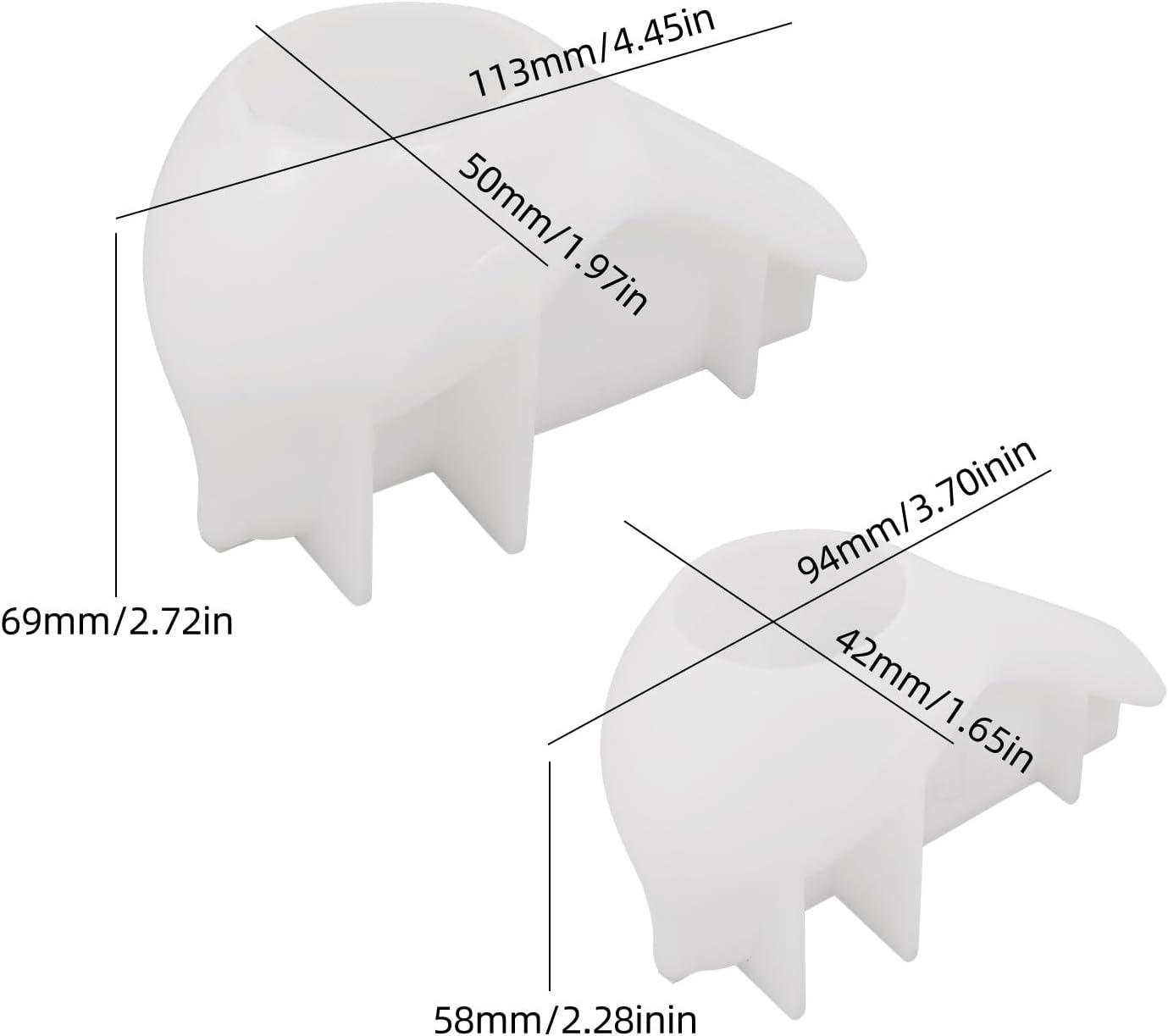 3D Bird Silicone Resin Casting Molds, 2 Pieces, White, for DIY Crafts and Desktop Decor ﻿