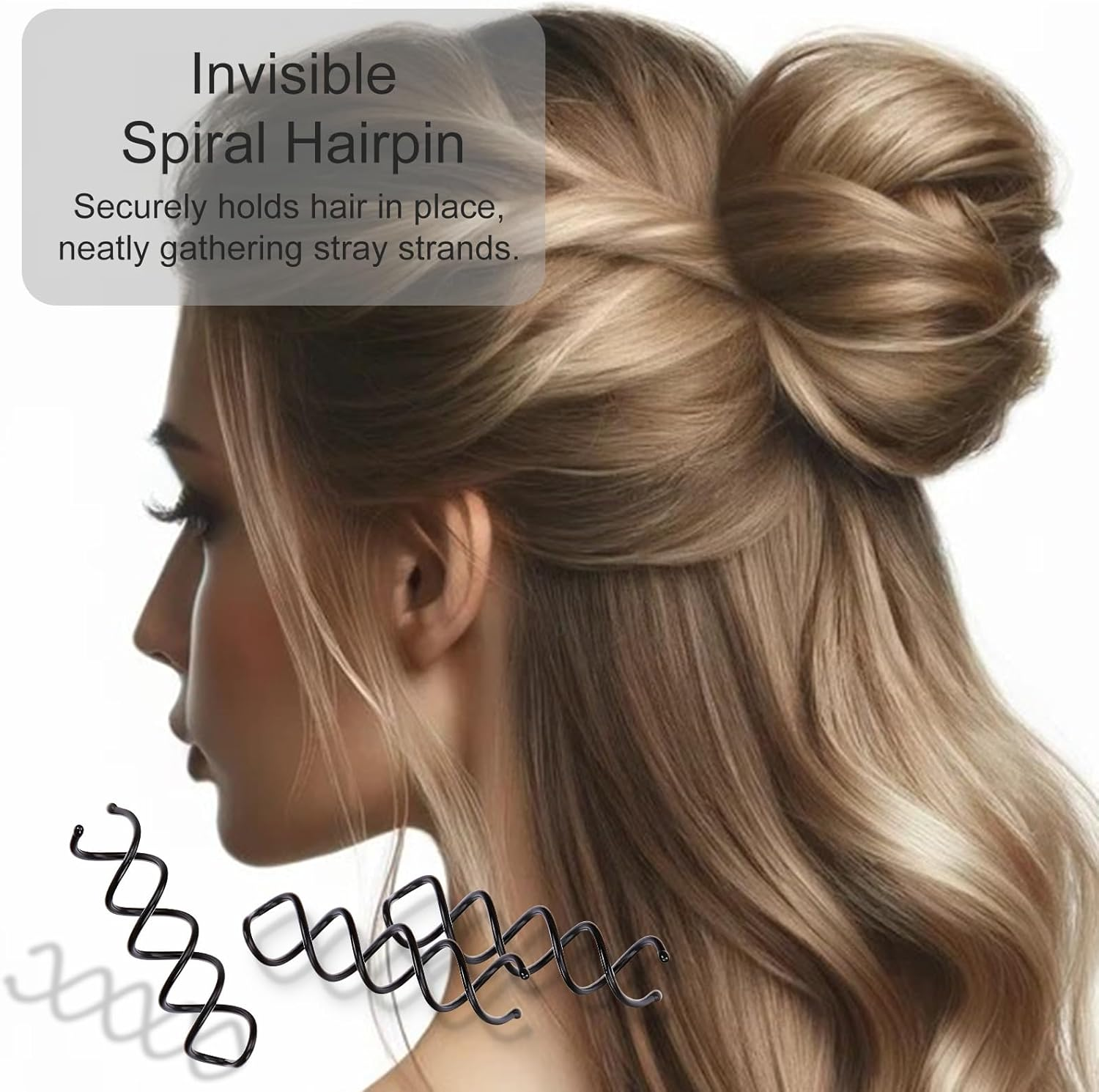 30-Piece Spiral Hair Pins, Twist Corkscrew Spin Pins with Non-Scratch Rounded Clips for Women'S Hair Styling DIY (Black)