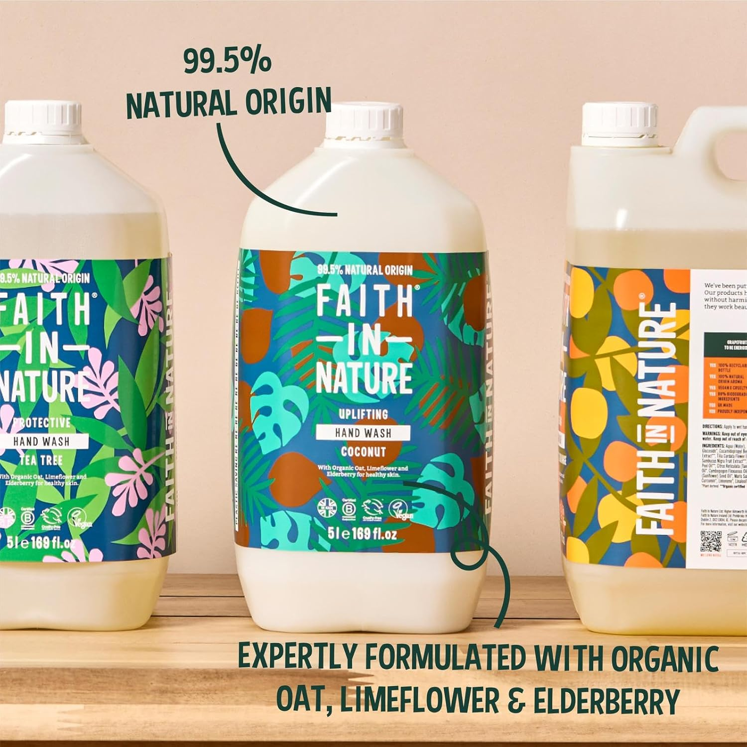 Faith in Nature Natural Coconut Hand Wash, Hydrating, Vegan & Cruelty Free, Parabens and SLS Free, 5L Refill Pack image number 4