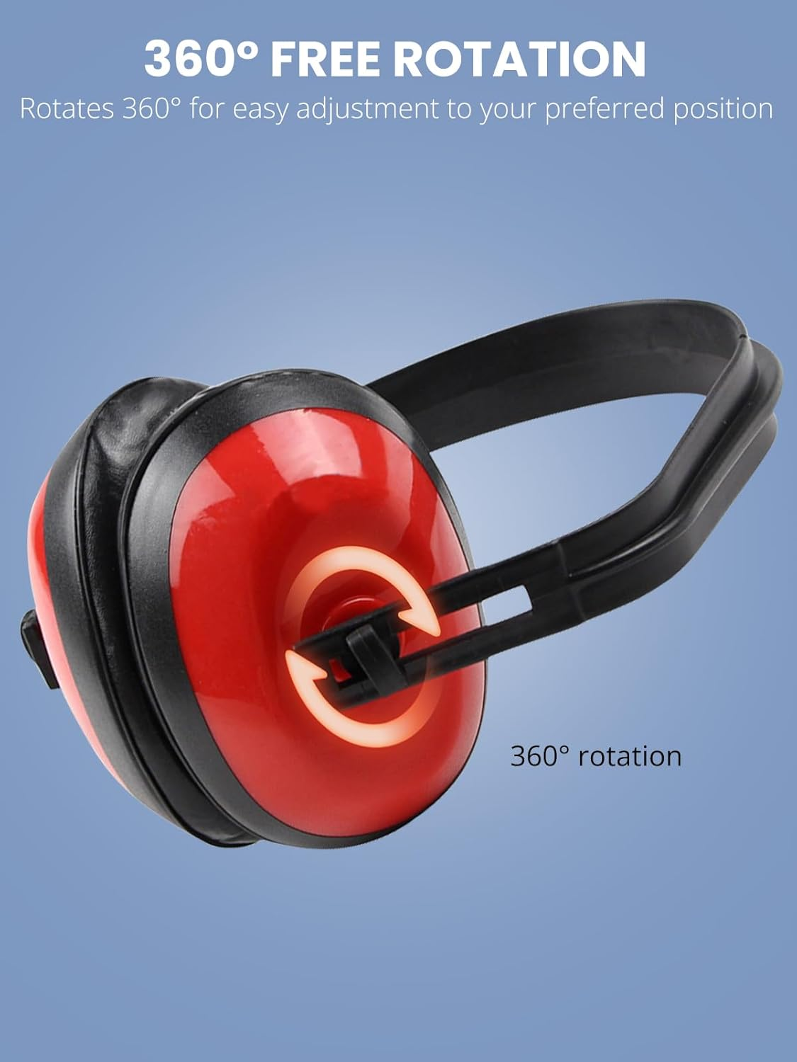 Noise Cancelling Headphones, Thick Padded Ear Protection Earmuffs with Adjustable Headband, Hearing Protection for Shooting, Mowing, Construction and Loud Work, Red image number 1