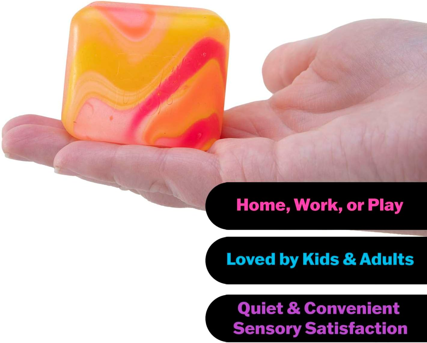 Needoh Nice Cube Swirl- Squishy Colourful Stress Toy, Soft & Stretchy Fidget for Sensory Play, Swirled Ice Cube-Inspired Design, Stress Relief for Kids & Adults, Fun Collectible, Assorted Colours image number 2