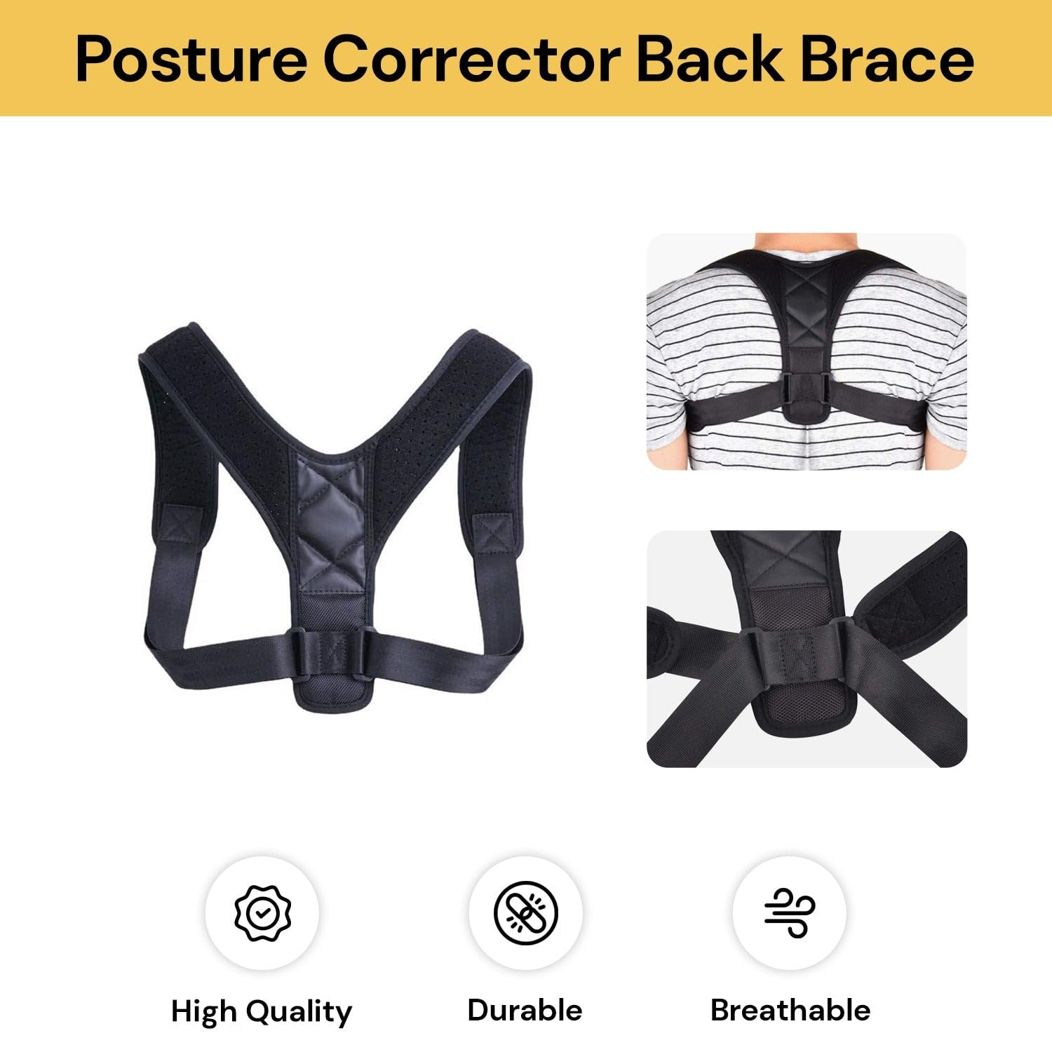 Spendeal Posture Corrector-Back Brace for Men and Women, Fully Adjustable Comfortable for Mid, Upper Spine Support- Neck, Shoulder, Clavicle and Back Pain Relief-Breathable, Slouching, Hunching, image number 3
