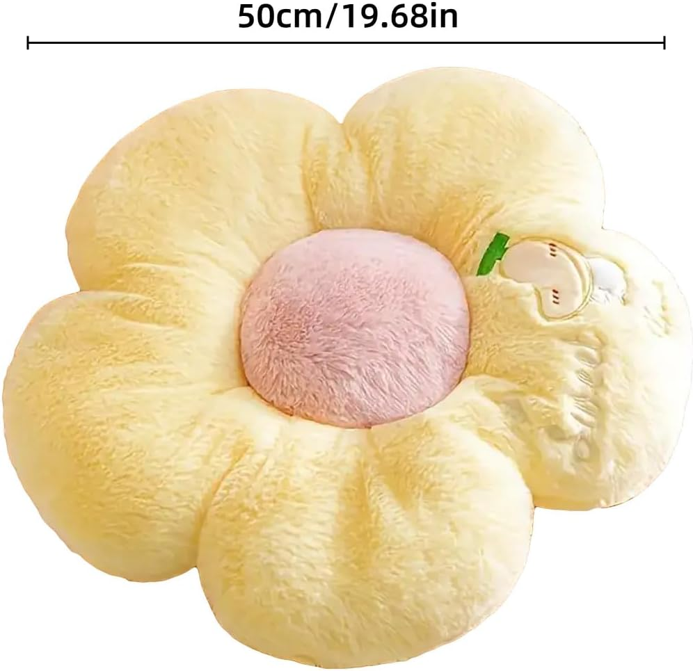 AIMALL Sunflower Flower Cushion for Classroom, Office Chair - Comfortable, Cute Summer Lazy Seat Cushion, 19.7 Inch Diameter image number 5