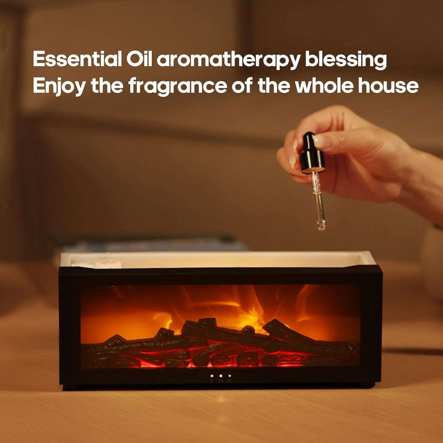 Humidifier - Fireplace Flame Air Diffuser Humidifier with 7 Colors, Timer, Flame Lamp, Super Quiet Design - Ideal Air Humidifier for Home,Bedroom,Office,Yoga image number 5