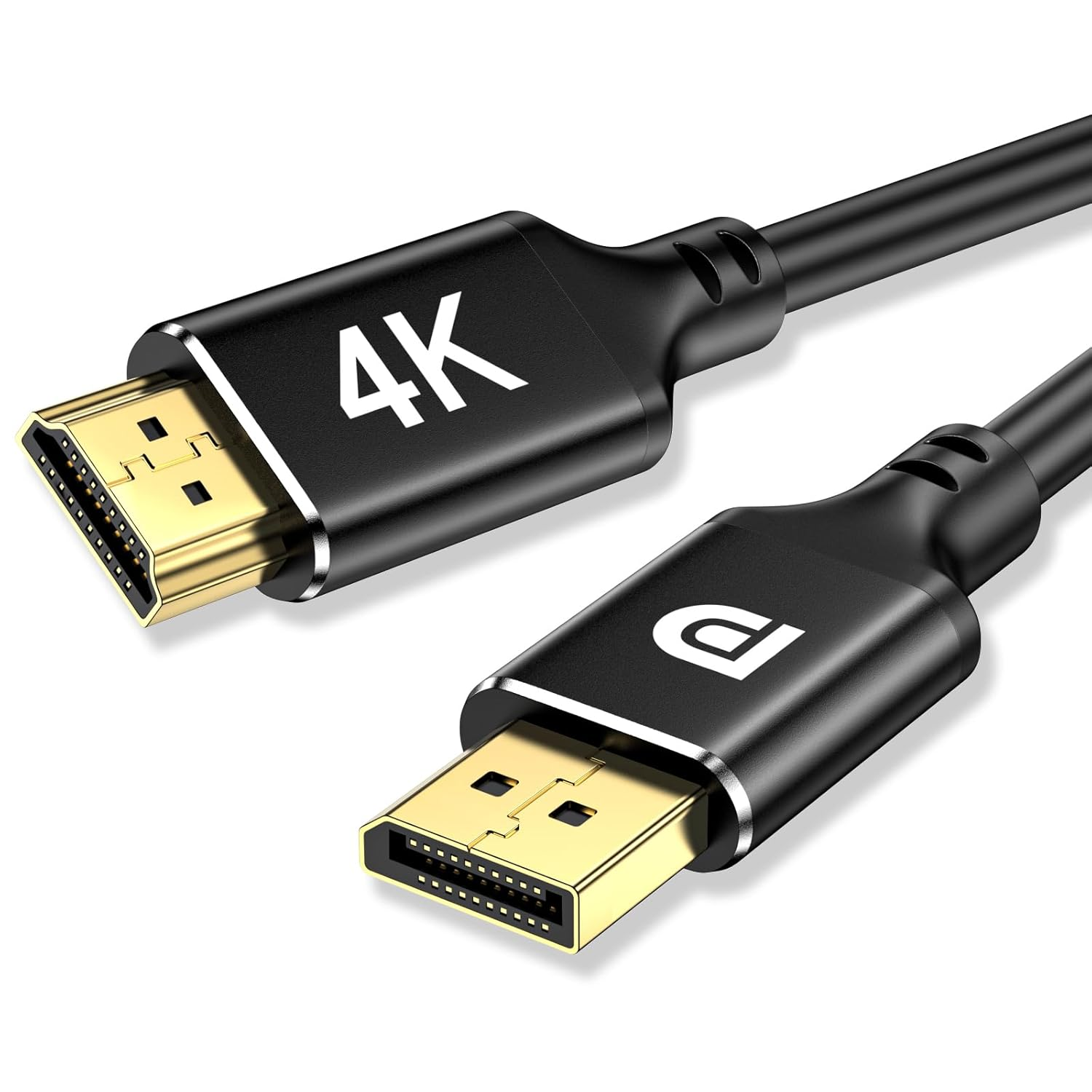4K Displayport to HDMI Cable 2M,Uni-Direction,4K@30Hz,2K@60Hz,1080P Full Hd,Dp(Source) to Hdmi(Display) Cable,Pvc Cord,Gold-Plated Plugs for Dell,Nvidia,Amd,Lenovo,Monitor, Projector(2M) image number 1