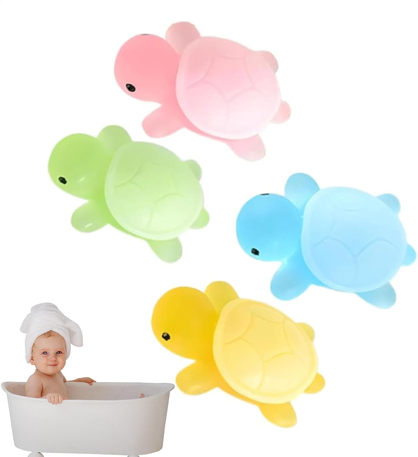 Jinyilwn Handmade Kids Soap - Kids Bath Soap, 4X Turtle Shape Creative Cute Soap | Cleansing Moisturizing Cleanser, Natural Mild Body Wash for Boys and Girls, Home Bathroom Use