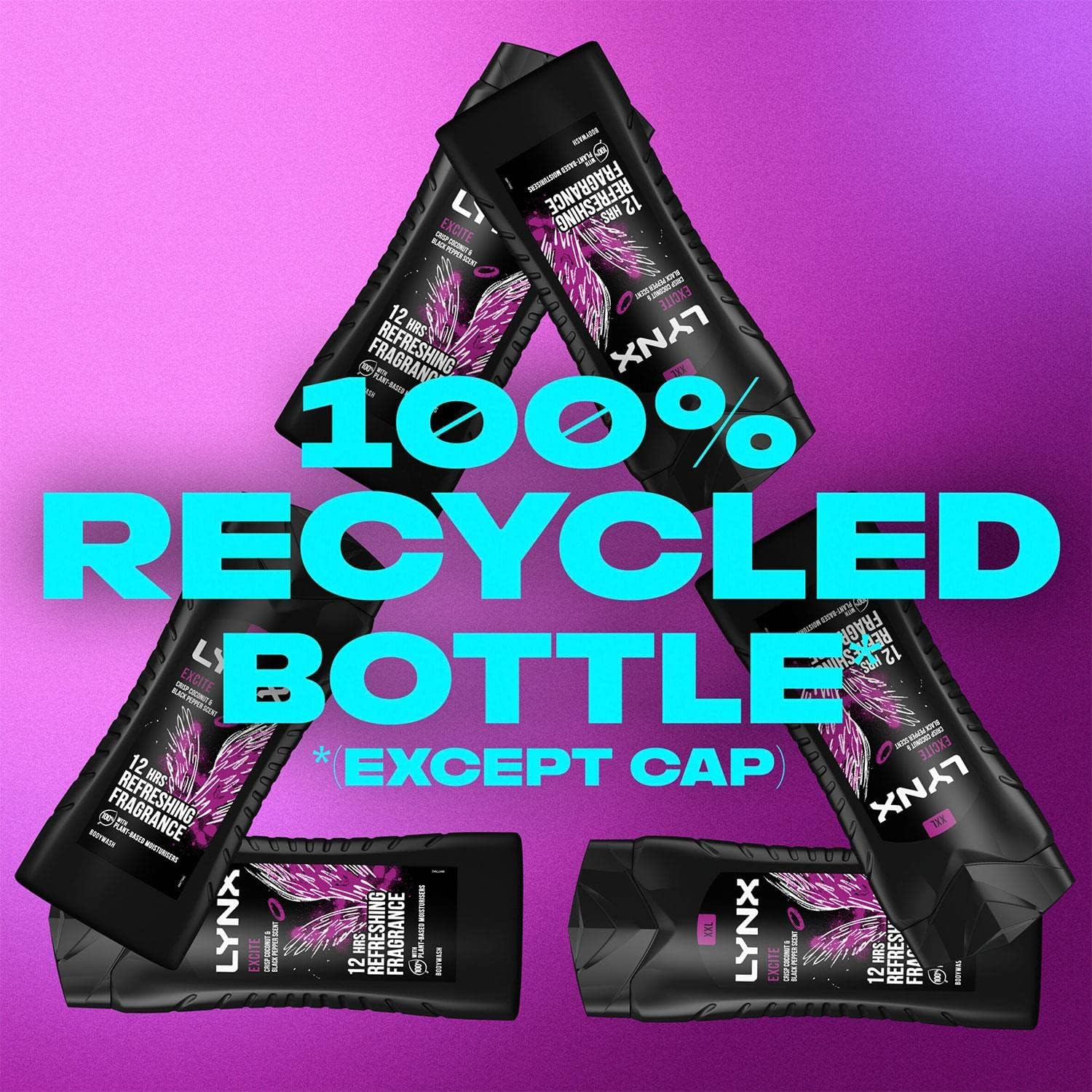 6X Lynx Excite Shower Gel Mens Body Wash 250Ml image number 4