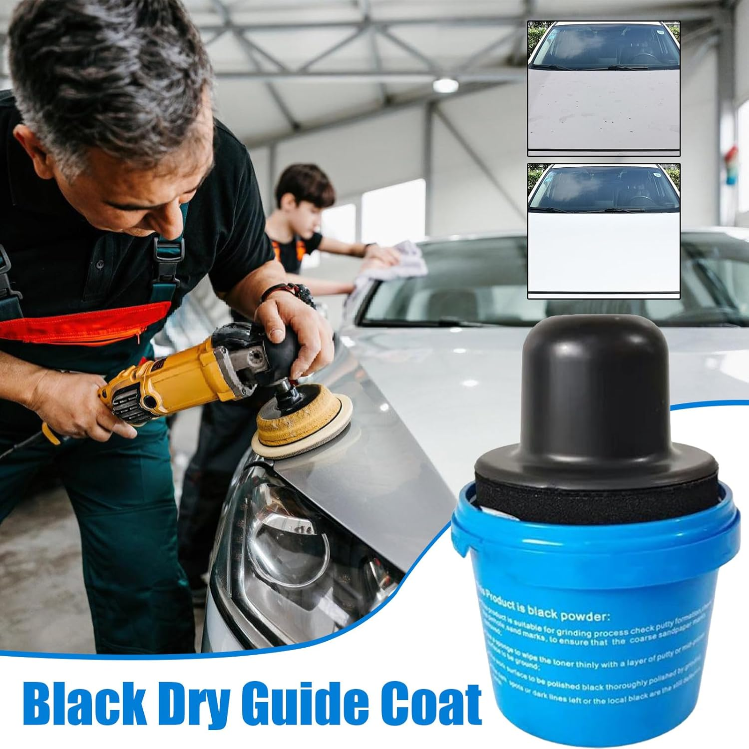 Guide Coat Auto Body, Black Dry Guide Automotive, Powder Primer for Dent Fix Scratch Removal Panel Restoration Car Restoration Autobody Repair image number 4