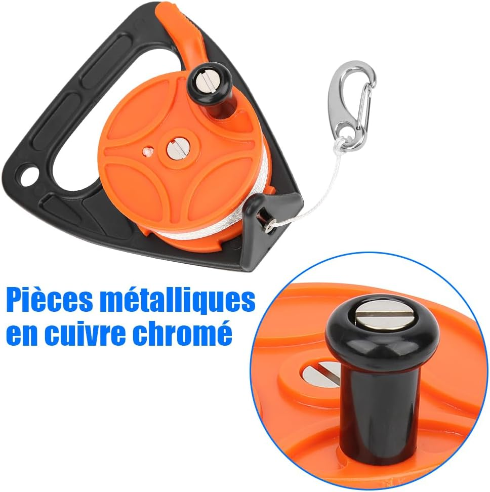 Lwuey Scuba Dive Reel, 150Ft Dives Reel with Thumb Stopper Finger Spool Float White Line Spearfishing Spool Diving Equipment Underwater Safety Handle Stop Switch Wreck Snorkeling Canoe Drift Kayak image number 1