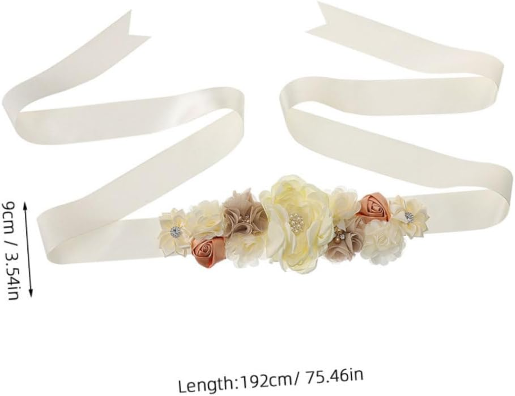 Hohopeti 2Pcs Maternity Belt Floral Mommy Sash Belly Band Pregnancy Photo Prop Keepsake Shower for Expecting Mothers