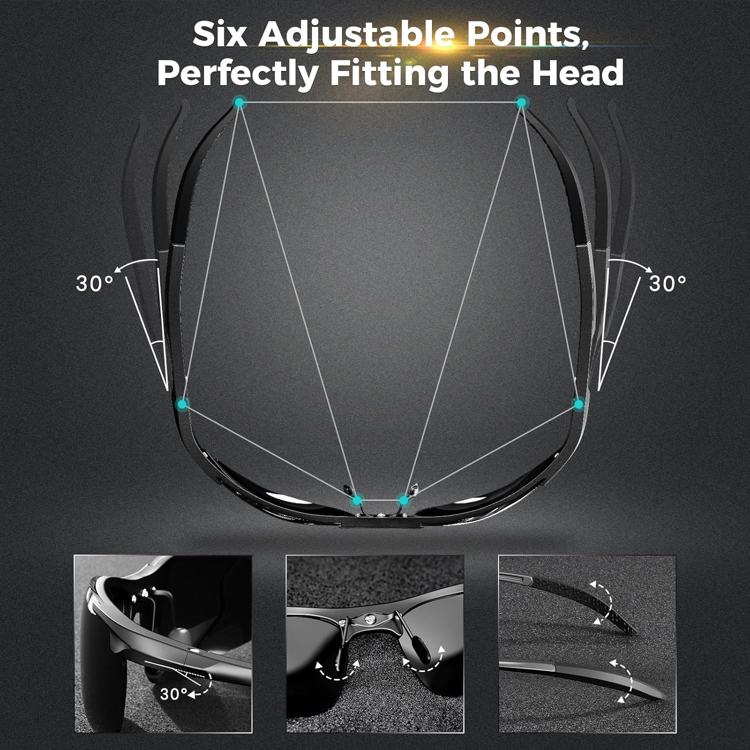 DADA-PRO Polarised Sunglasses Mens Running Driving Cycling Sports Wrap around Sun Glasses Designer UV Protection Mirrored Shades for Fishing Hiking 8177 - Brown image number 2