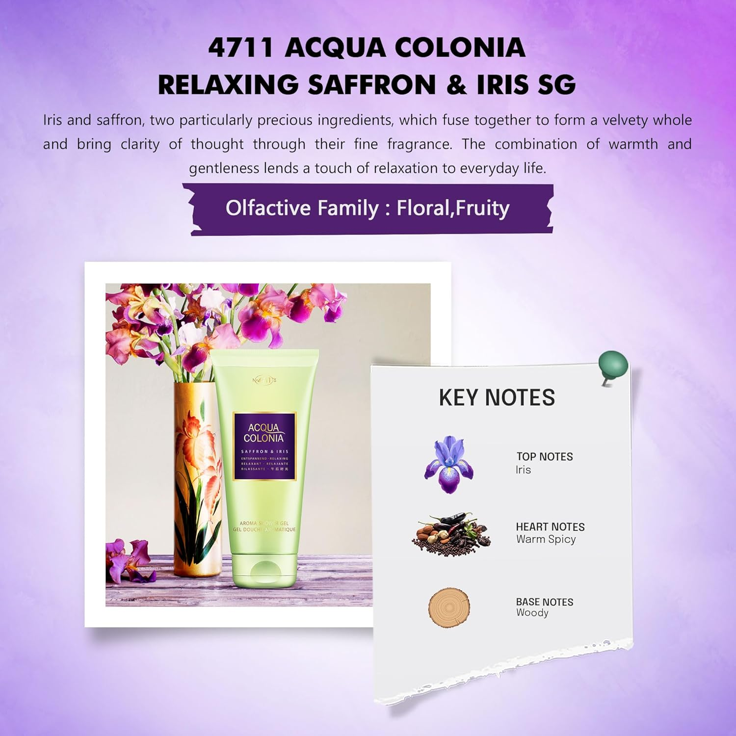 4711 Acqua Colonia Saffron & Iris Aroma Shower Gel 200Ml