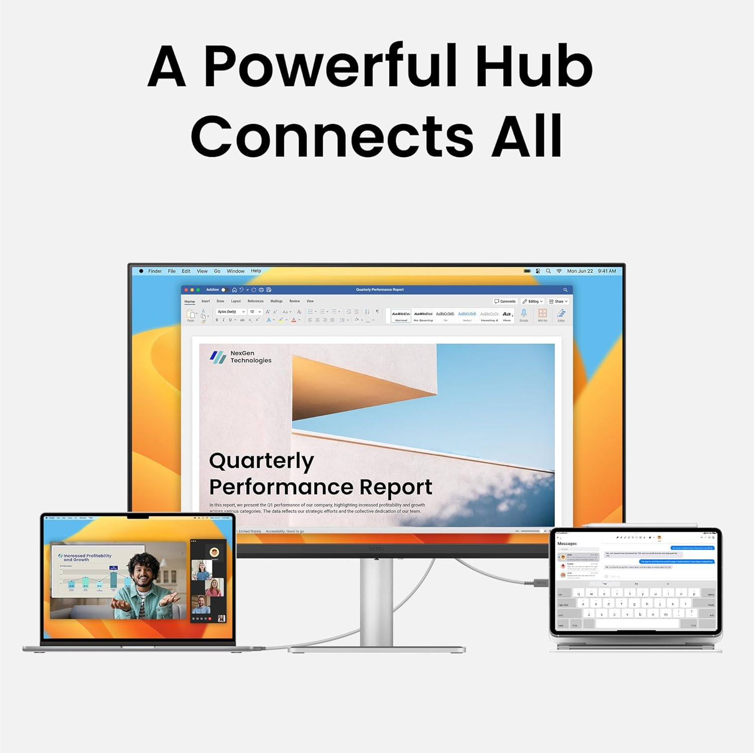 Benq MA320U 32&rdquo; 4K 3840X2160 Monitor for Macbook&reg; Pro/Air, Dual USB-C, 90W Power Delivery, Mac Color Match, USB Hub, Brightness & Volume Control on Mac, Height & Tilt Adjustable Stand, P3 Color Gamut image number 2