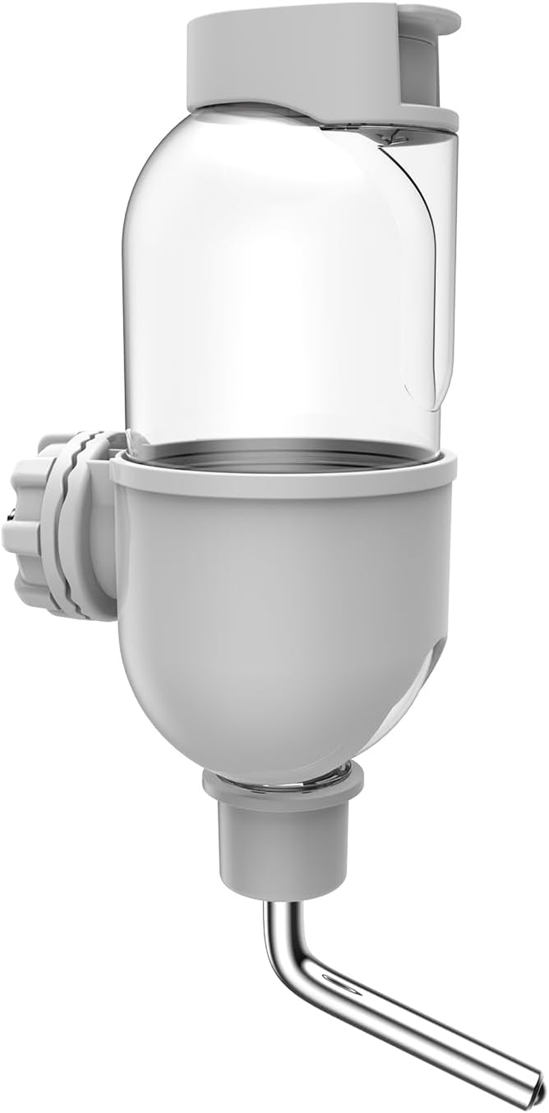 TOKAYIFE Pet Water Bottle for Cage Crate 17Oz Water Dispenser for Small Animal Rabbit Guinea Pig Chinchilla Ferret Squirrel Hedgehog (Gray)