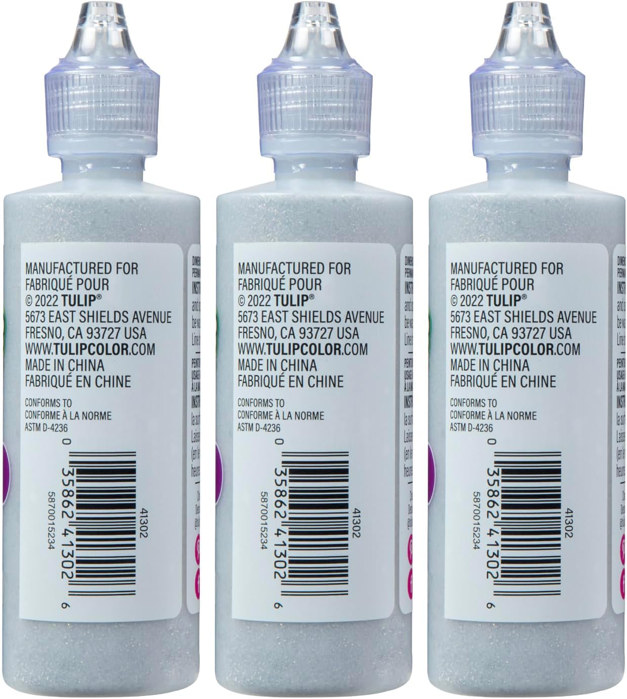 Tulip Dimensional Fabric Paint 4 Oz Glitter Silver 3 Pack, 4 Fl Oz (Pack of 3), 3 Count image number 6