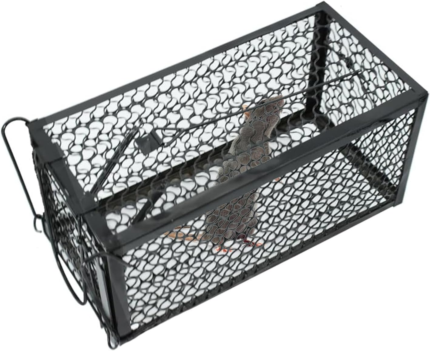 Animal Live Cage Trap Humane Rat Trap Live Mouse Traps Reusable Metal Cage Trap to Catch Rodent,Mice,Squirrel,Weasel,Hamster,Chipmunk for Indoor or Outdoor Size 9.45"X4.5" X4.5" (1 Pcs) image number 5