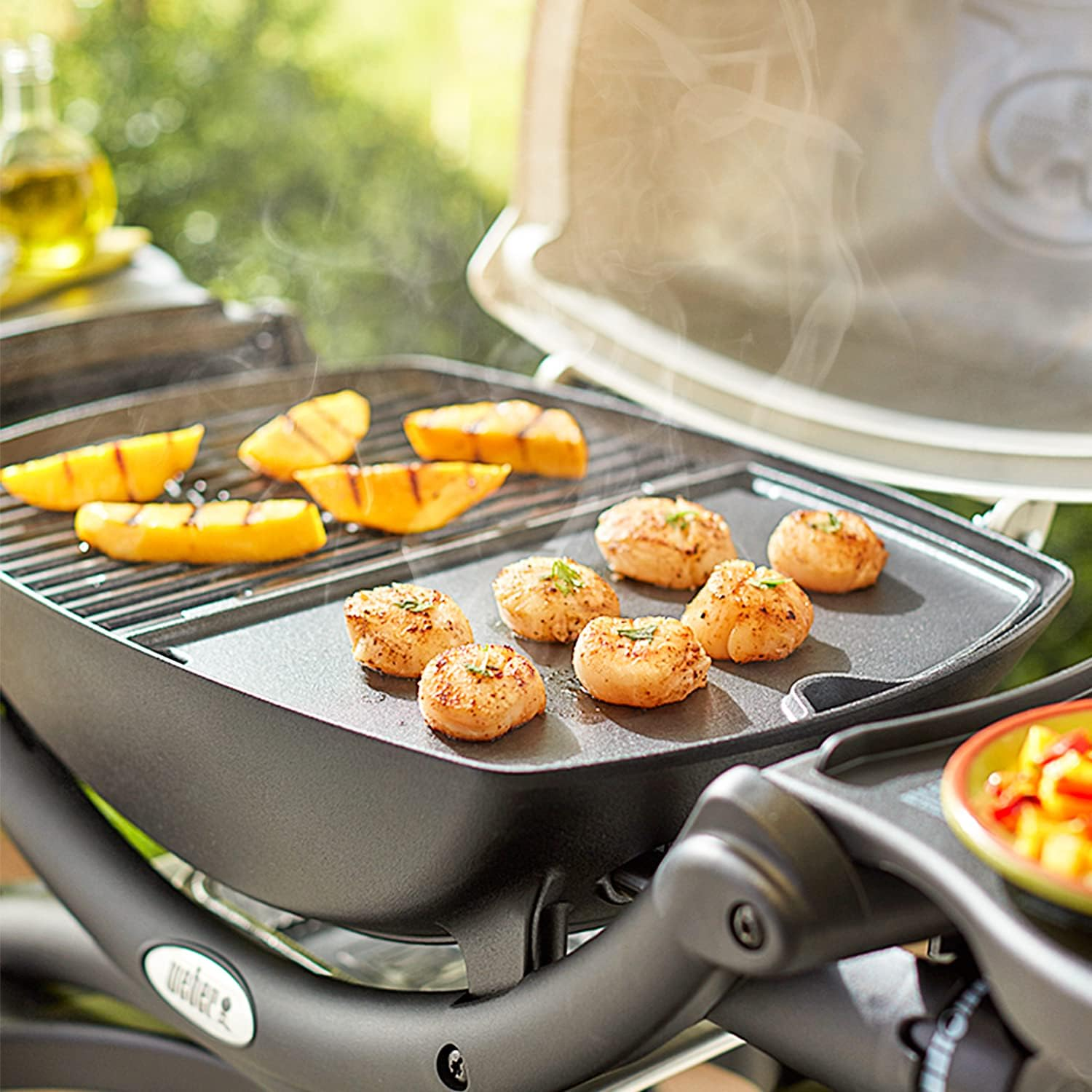 6558 Cast Iron Cooking Griddle for Weber Q100 Q1000, Q120 Q1200 Series Gas Grills, 12.6 X 8.6 Inches Griddle Replacement Parts for Weber Q1400 Q140 - 6559-15.3 X 10.8 Inches image number 2