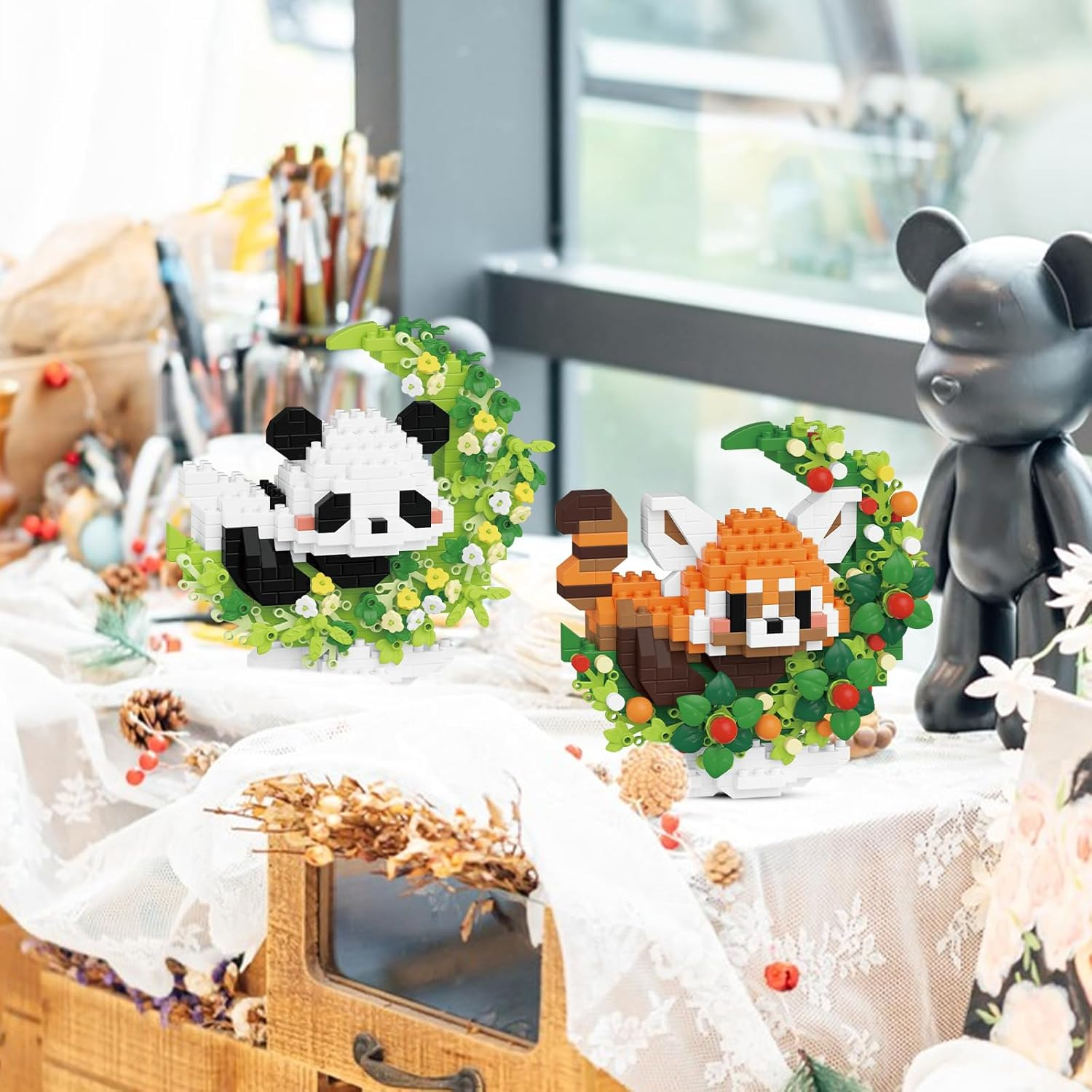 VEQENIFY Mini Panda Building Blocks, Panda Building Blocks, Animal Set, Mini Animals Building Blocks Set, Cute Animal Building Blocks, for Children from 6 Years, Adults, Birthday Gifts image number 6