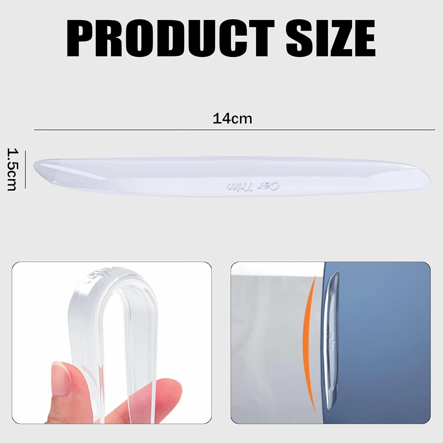 Door Protector Edge Guards, Anti-Scratch Trim Strip with Self Adhesive for Car Decor, Universal Exterior Edge Guard for Cars Trucks Suvs (Transparent) - White image number 7