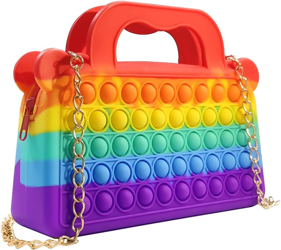 AWINNER Push Bubble Fidget Pop Handbags,Shoulder Bag for Girls and Women Relief Stress Sensory Toy image number 6
