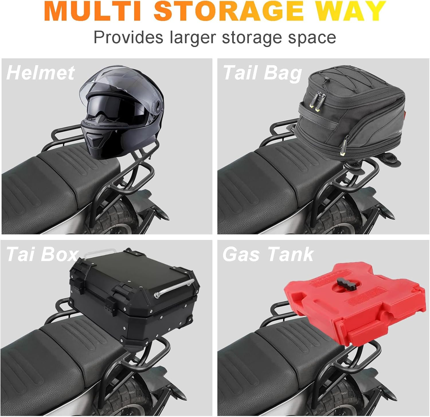 Motorcycle Rear Rack Luggage Rack Cargo Storage Carrier for Husqvarna SVARTPILEN VITPILEN 401 2018-2021 SVARTPILEN 125 2018-2023 SVARTPILEN 125 2021-2023, HJHU01 image number 1