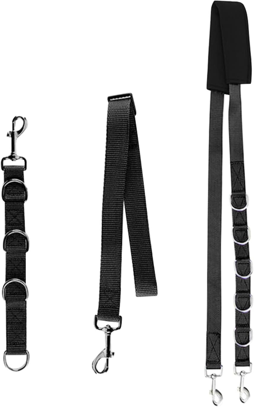 Ganquer 3Pcs Pet Dog Grooming Harness Strap Noose Restraint Belly Pad Leash Neck and Haunch Holder Grooming Adjustable Table Rope with D-Rings Bathing Band(Black) - Purple image number 3