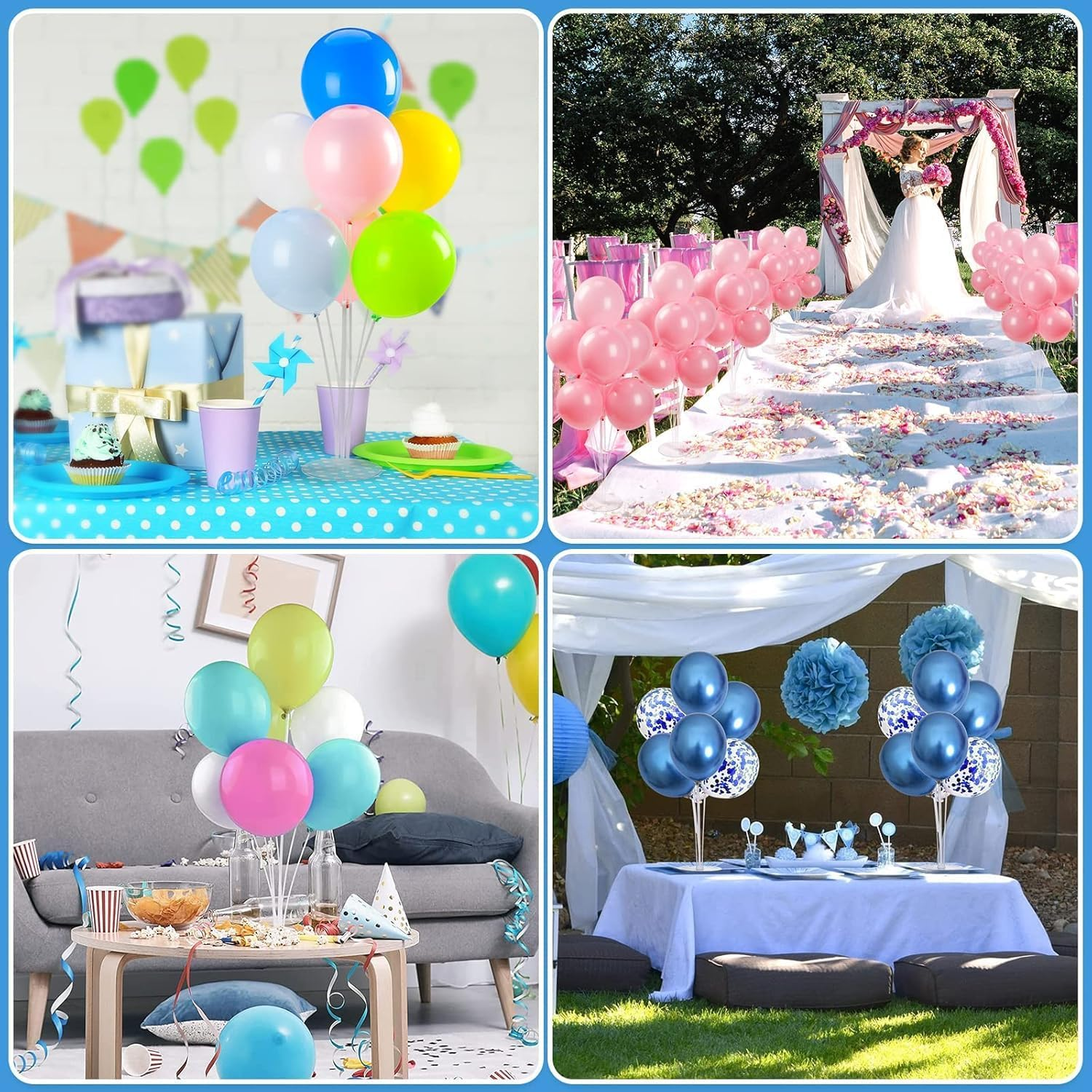 8 Sets Balloon Stand Kits, Balloon Sticks Holders with Base for Table Graduation Birthday Baby Shower Gender Reveal Party Decorations image number 5