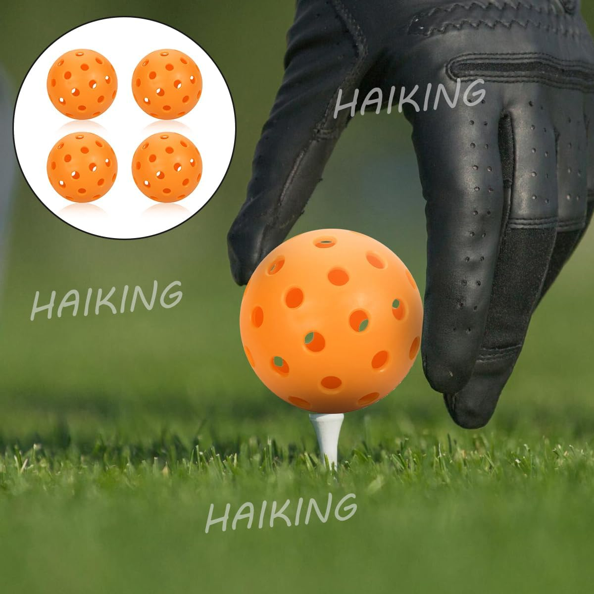 Pickleball Balls, 4 PCS Orange Plastic 40 Holes Practice Hollow Ball for Indoor, Outdoor (74Mm/2.91In) image number 6