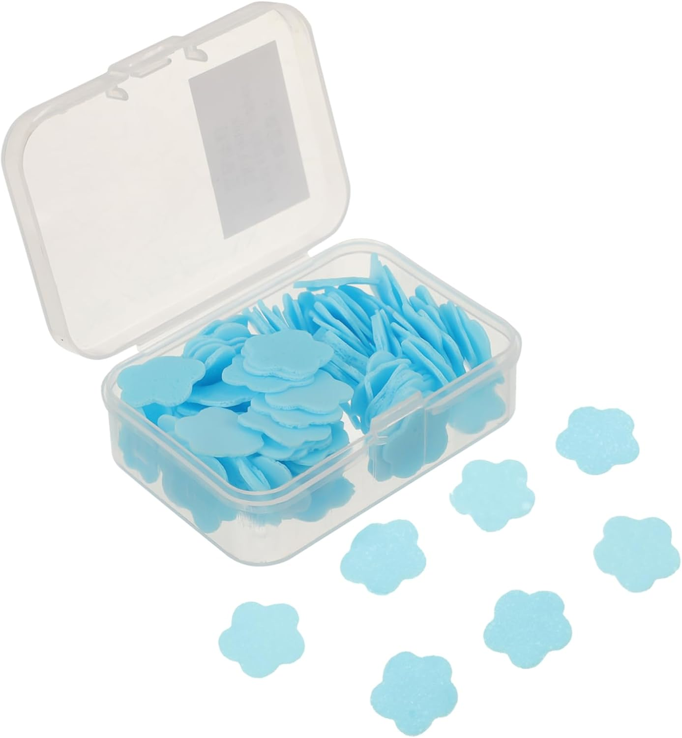 Portable Travel Soap Sheets Bulk Small Blue Soap Pieces with Milk Extract for Students and Boys and Girls image number 6