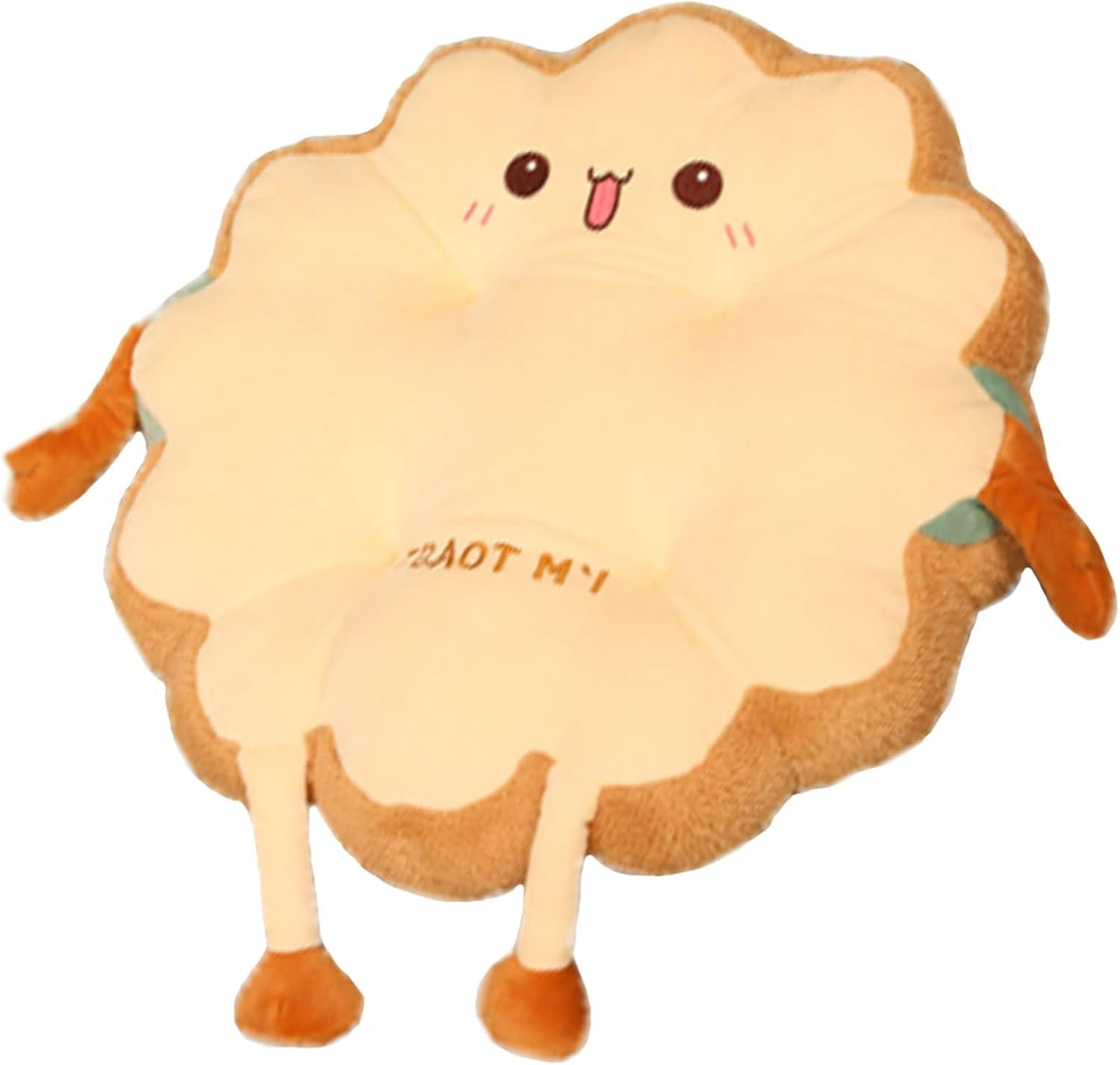 Toast Pillow Pad, Kawaii Plush Funny Food Plush Pad, Cute Chair Cushions Car Pillow for Office Bedroom Car, 40 X 40 X10 Cm image number 3