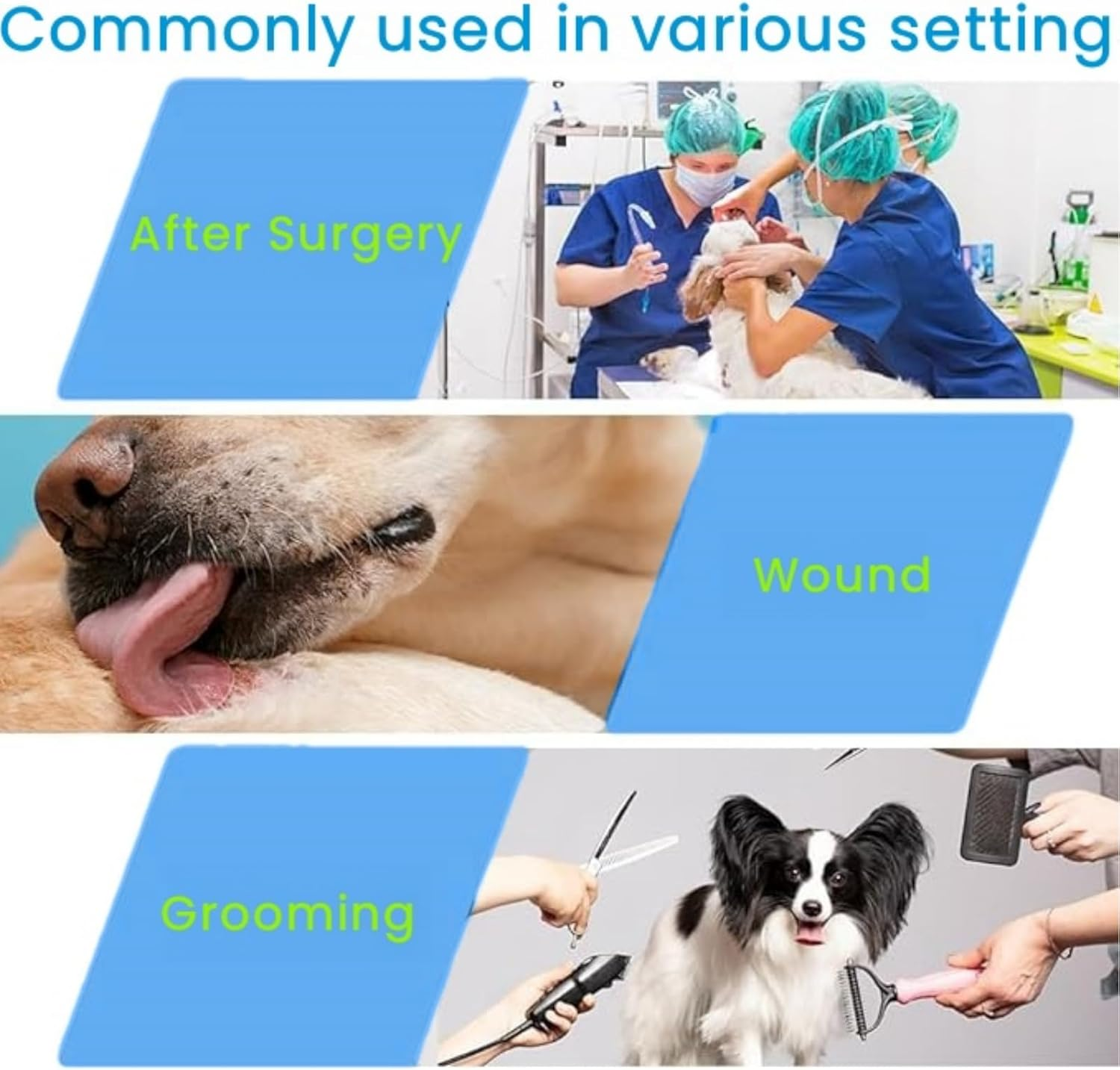 Dog Cone,Agemin Recovery Collar Cone Is Adjustable,Multiple Sizes Suitable for Dog Wound Care,Postoperative Use,Soft and Comfortable Fabric Anti-Licking(L(Neck:15-17.3In))